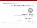 Book: University of Texas at Austin Operating Budget: 2017, Volume 1