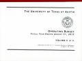 Book: University of Texas at Austin Operating Budget: 2017, Volume 2
