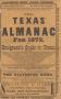 Book: The Texas Almanac for 1873, and Emigrant's Guide to Texas