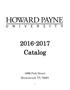 Primary view of Catalog of Howard Payne University, 2016-2017