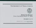 Book: University of Texas at Austin Operating Budget: 2023, Volume 3
