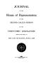 Legislative Document: Journal of the House of Representatives of the Second and Third Calle…