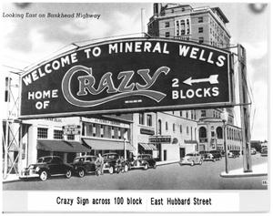 Primary view of object titled 'Crazy Sign Across The 100 Block of  Hubbard Street'.