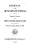 Legislative Document: Journal of the Senate of Texas being the Regular Session of the Forty…