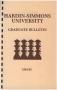 Book: Catalog of Hardin-Simmons University, 1984-1985 Graduate Bulletin