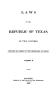 Book: Laws of the Republic of Texas, in two volumes.  Volume 01.