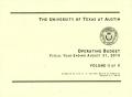 Primary view of University of Texas at Austin Operating Budget: 2015, Volume 2