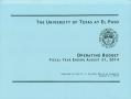Primary view of University of Texas at El Paso Operating Budget: 2014