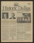 Journal/Magazine/Newsletter: Historic Dallas, Volume 11, Number 4, August-Semptember 1987