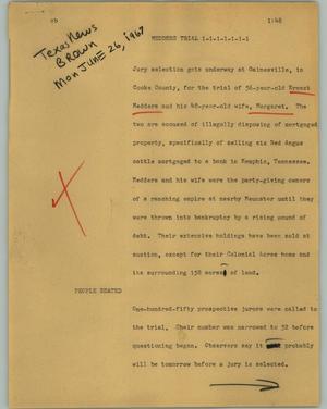 Primary view of object titled '[News Script: Medders]'.