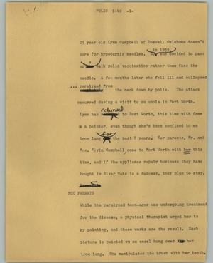 Primary view of object titled '[News Script: Polio]'.