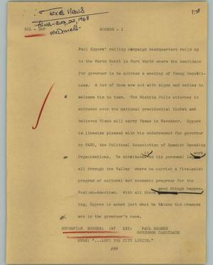 Primary view of object titled '[News Script: Eggers]'.