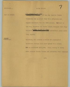 Primary view of object titled '[News Script: Drysdale]'.