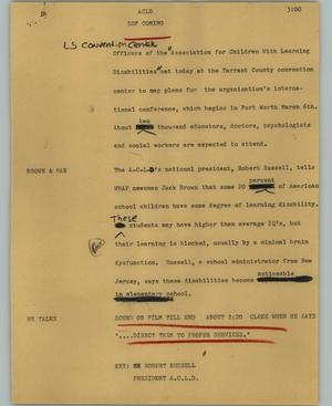 Primary view of object titled '[News Script: ACLD]'.