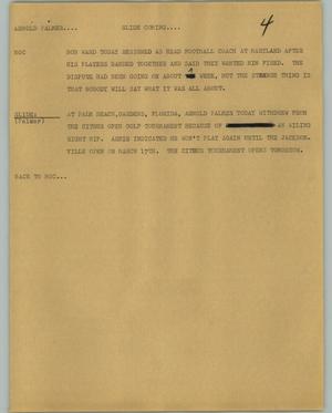 Primary view of object titled '[News Script: Arnold Palmer]'.