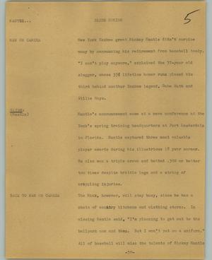 Primary view of object titled '[News Script: Mantle]'.
