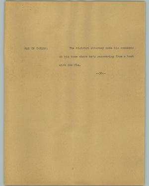 Primary view of object titled '[News Script: Flu]'.