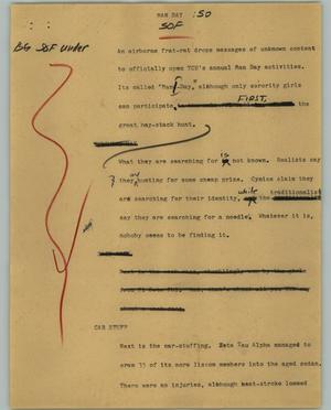 Primary view of object titled '[News Script: Man Day]'.