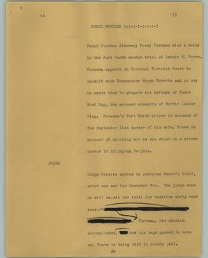 Primary view of object titled '[News Script: Percy Foreman]'.