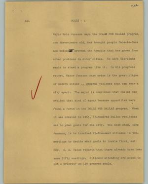 Primary view of object titled '[News Script: Goals]'.