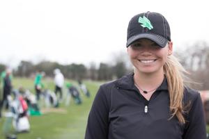 Primary view of object titled '[UNT Golf Student Smiling for Photo]'.