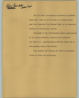 Primary view of object titled '[News Script: Air Force]'.