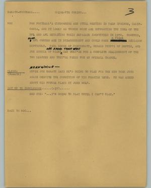 Primary view of object titled '[News Script: Namath Football]'.