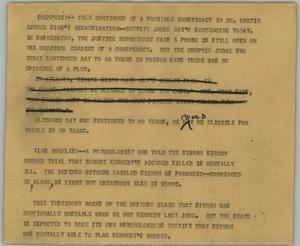 Primary view of object titled '[News Script: Assassinations]'.