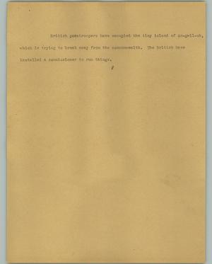 Primary view of object titled '[News Script: Anguilla]'.