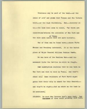 Primary view of object titled '[News Script: New York and Texas]'.