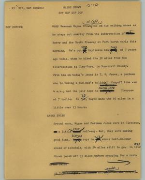 Primary view of object titled '[News Script: Wayne Brown]'.