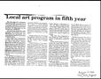 Clipping: Local art program in fifth year