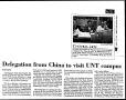 Clipping: Delegration from China to visit UNT campus