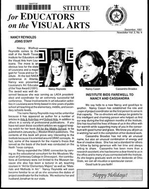 Primary view of object titled 'North Texas Institute for Educators on the Visual Arts newsletter, December 1991'.