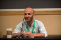 Thumbnail image of item number 1 in: '[Michael Zelenko sitting by microphone for panel about the future of web-based storytelling]'.