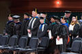 Photograph: [Faculty dressed in regalia at Winspear Performance Hall]