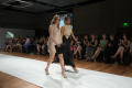 Photograph: [Fashion design student wearing creation on runway]
