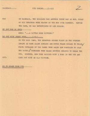 Primary view of object titled '[News Script: Baseball]'.