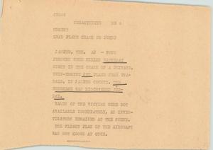 Primary view of object titled '[News Script: Plane Crash]'.