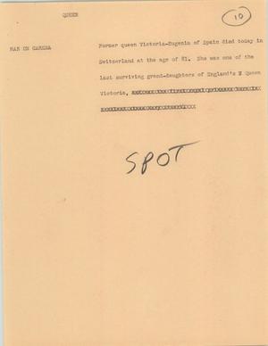 Primary view of object titled '[News Script: Queen]'.