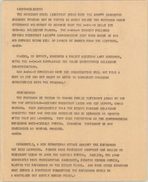 Primary view of object titled '[News Script: Military news roundup]'.