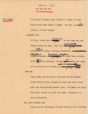 Primary view of object titled '[News Script: Old G.I.]'.