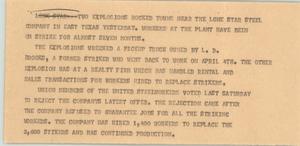 Primary view of object titled '[News Script: Lone Star Explosion]'.