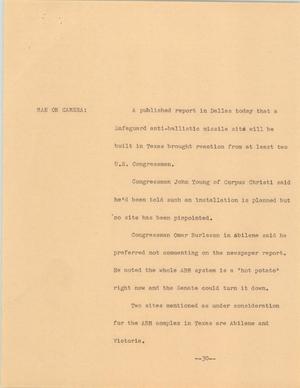 Primary view of object titled '[News Script: ABM site]'.