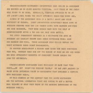 Primary view of object titled '[News Script: Vietnam War news]'.
