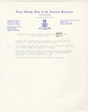 Primary view of object titled '[Minutes for the TXSSAR Board of Managers Meeting: April 7, 1974]'.