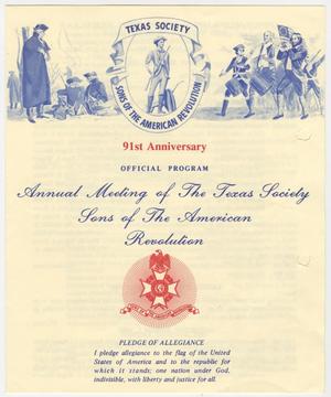 Primary view of object titled 'Annual Meeting of the Texas Society, Sons of the American Revolution, 1987'.