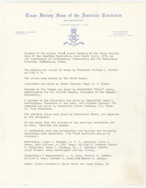 Primary view of object titled '[Minutes for the TXSSAR Annual Meeting: March 16 - 17, 1979]'.