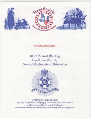 Primary view of object titled 'Annual Meeting of the Texas Society, Sons of the American Revolution, 1998'.