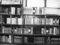 Photograph: [Movie shelf at the Library in the Church of the Good Samaritan]